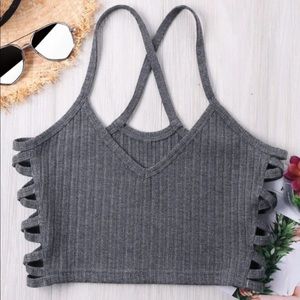 Zaful Gray Crop Top